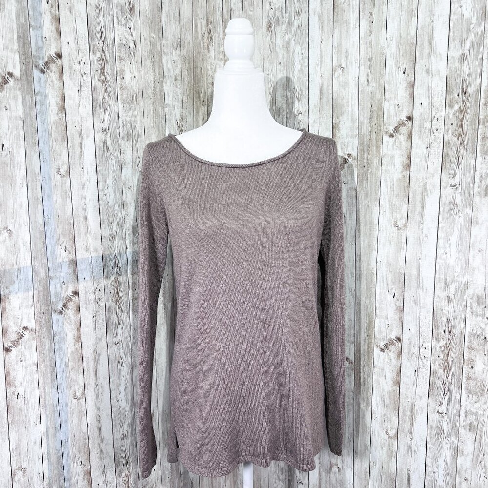 Women's Old Navy Long Sleeve Sweater | Brown | Scoop Neck Top | Size Medium